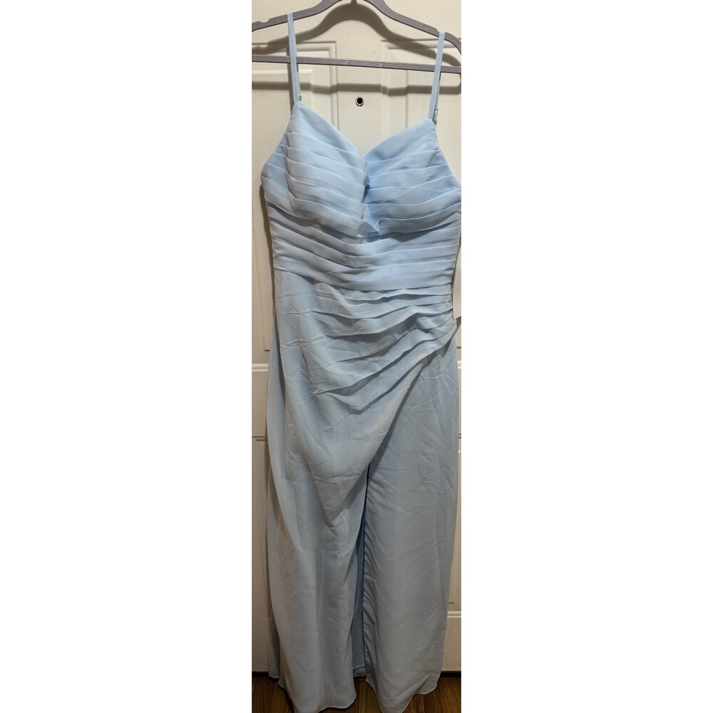 Nwt Womens BXZ Light Blue Spaghetti Strap Prom Wedding  Gown Dress Size 14